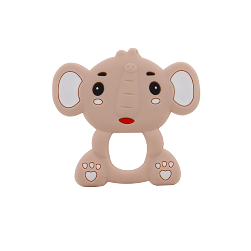 3 in 1 bpa free silicone elephant baby teether toy soft chew sensory motor skill development relief oem support