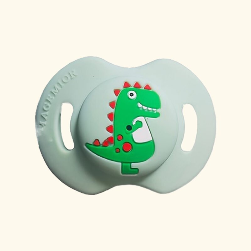 dongguan food grade silicone baby pacifier bpa free nipple toy with dinosaur design safety soother for newborns