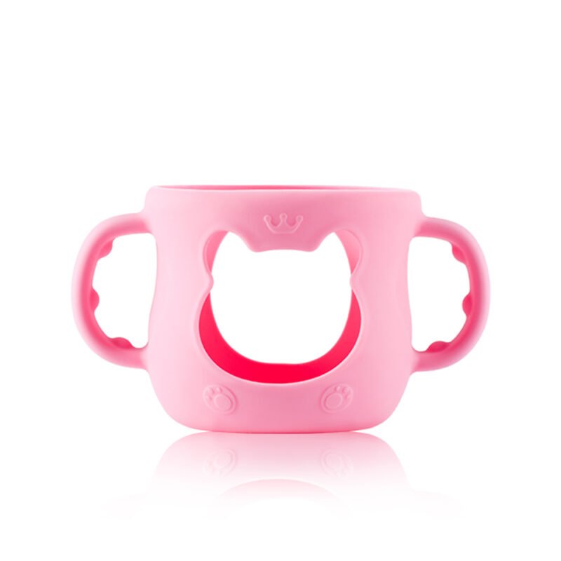 high quality safe silicone wide neck feeding bottle sleeve with handle water cup tableware for baby high quality safe silicone wide neck feeding bottle sleeve with handle water cup tableware for baby