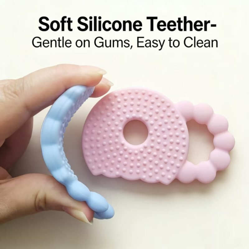 yikang soft silicone teething toy for babies 0 24 m, food grade chewing pacifier & kids bag shape teether gifts for children