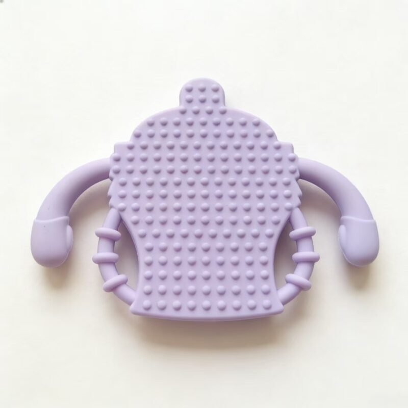 baby teething toy 0 24m | bpa free food grade silicone | sensory bottle shape teether for gum relief & fine motor training