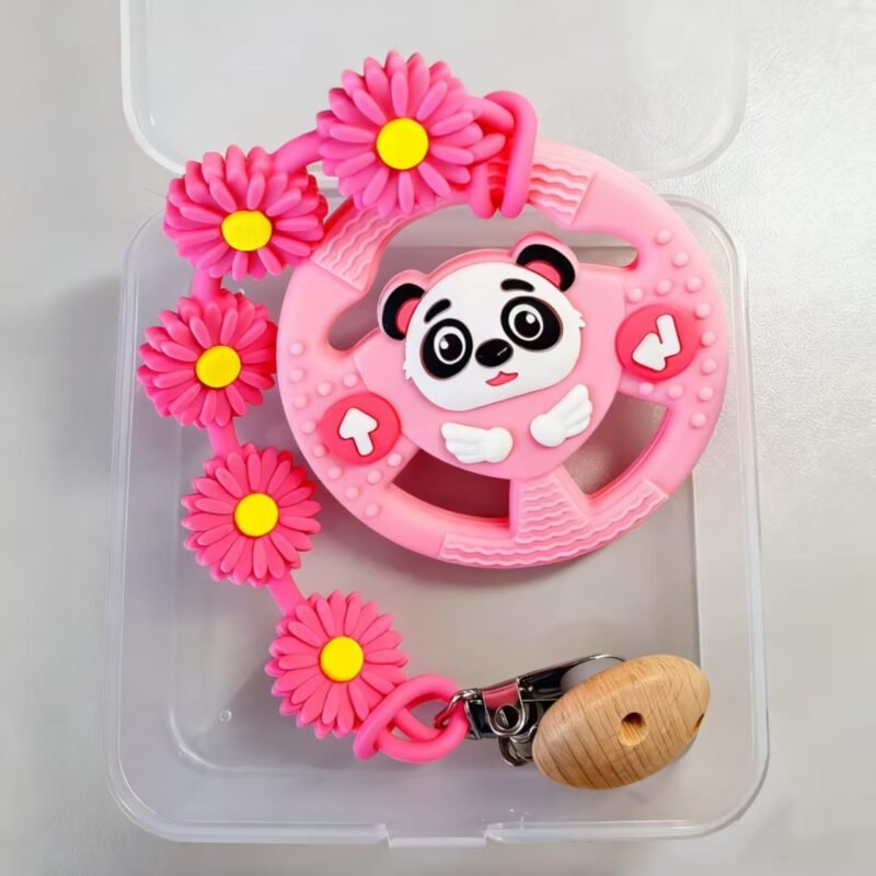 complete on the go teething solution: silicone teether, anti loss clip & carry case | unisex baby gift for christmas travel