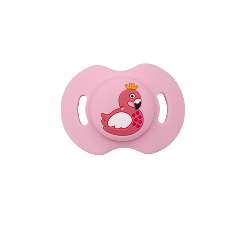 custom eco friendly flamingo printed silicone pacifier for babies 4 colors direct factory supply moq 10pcs