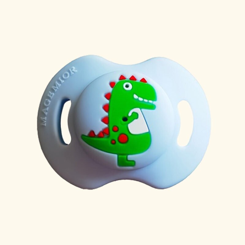 dongguan food grade silicone baby pacifier bpa free nipple toy with dinosaur design safety soother for newborns