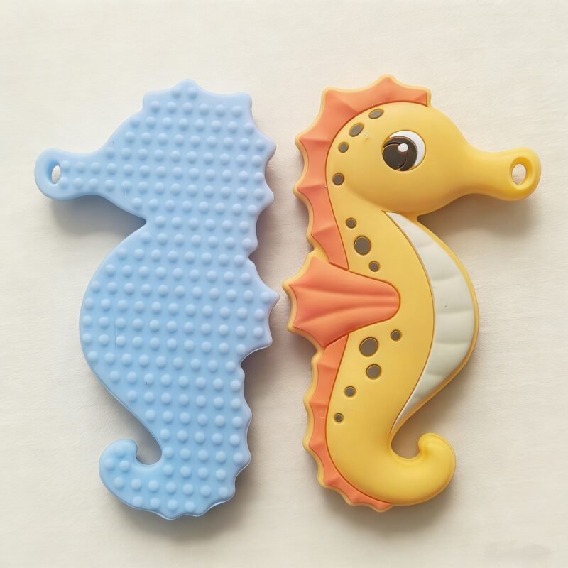 direct factory multi color hippocampus silicone baby teether cpc/ce certification soft chewable diy teether chain accessory