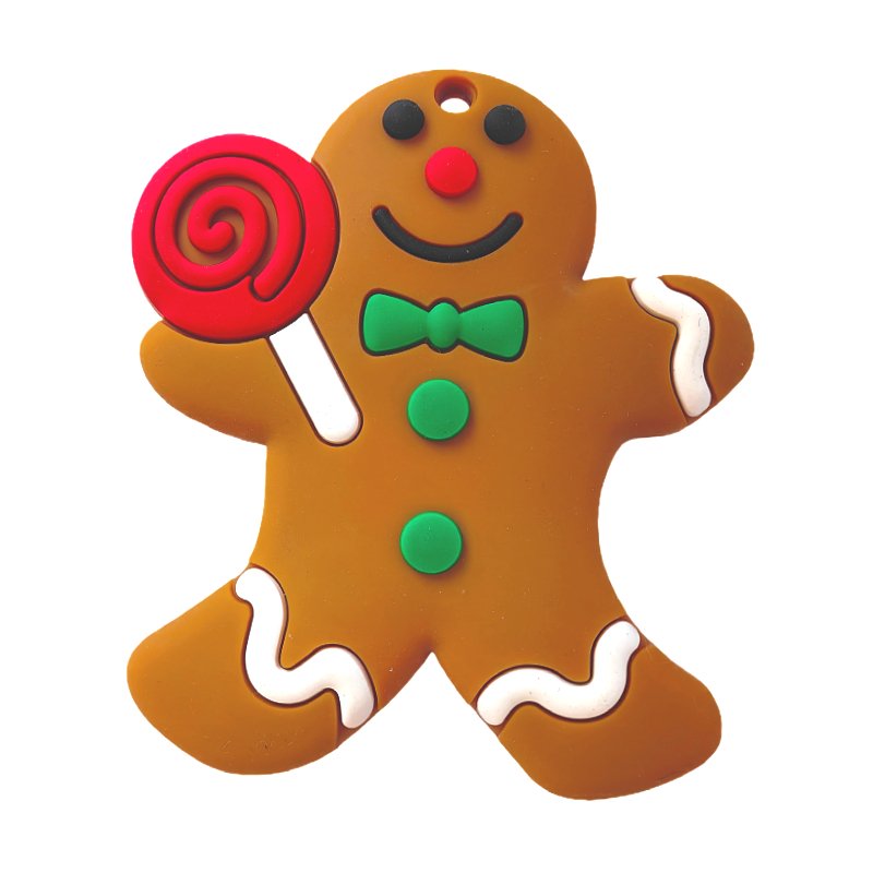 santa baby bpa free non toxic silicone teether ring soft teething toy for newborn infants 0 12 months christmas gift for 2024