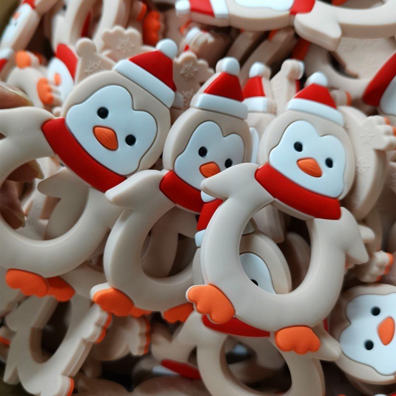 bpa free silicone teether ensory toys infants toddlers silicone hot sell bpa free baby soft toy silicone penguin teether