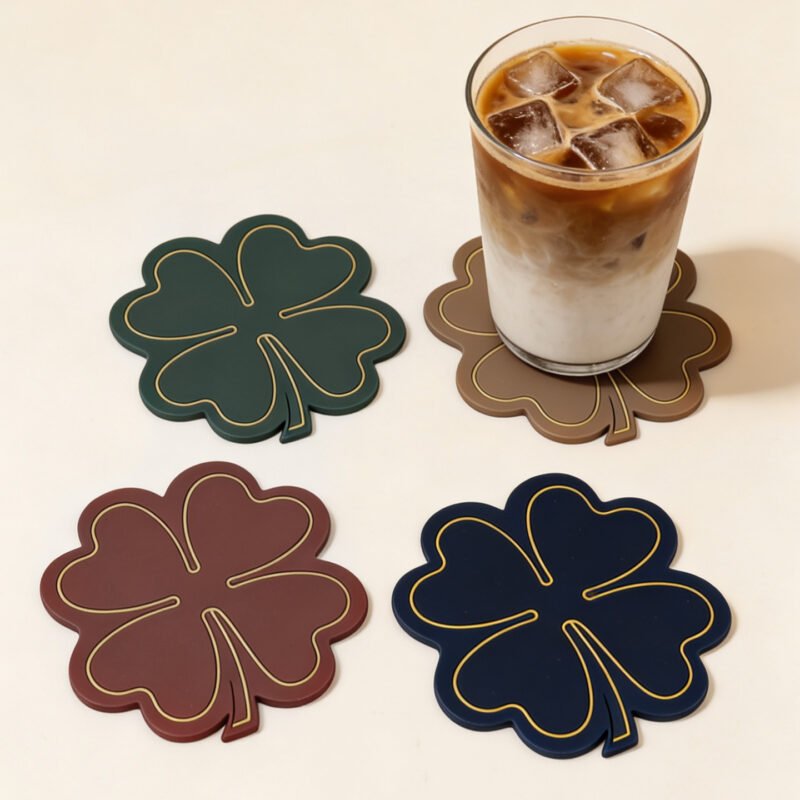 2026 new product factory custom desk coaster wholesale silicone soft pvc rubber cup drink coaster