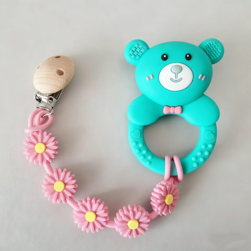 yikang 2025 rattle & teether set bpa free silicone toy, perfect for christmas & new year gifts, fast shipping