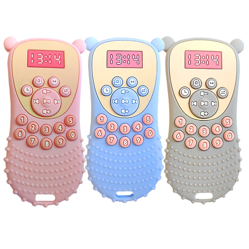 yikang silicone bear phone shape soft teether chew toy for babies 0 24 months unisex lightning fast shipping