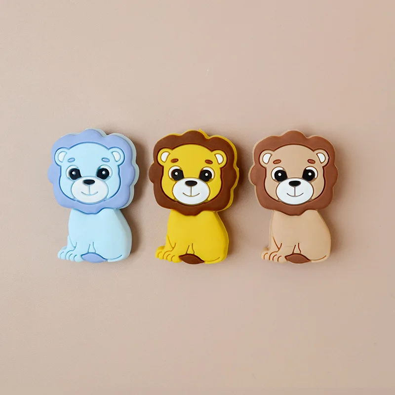 bpa free lion teether for babies, hot baby chew toys for teething, silicone teether, baby shower gift (2024 new design)