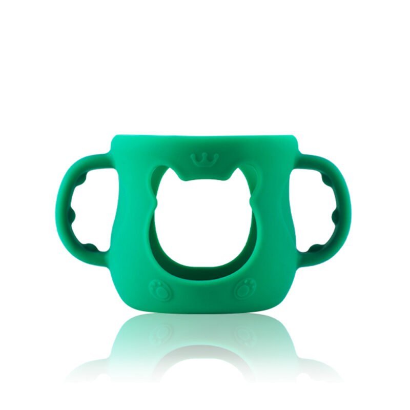 high quality safe silicone wide neck feeding bottle sleeve with handle water cup tableware for baby high quality safe silicone wide neck feeding bottle sleeve with handle water cup tableware for baby