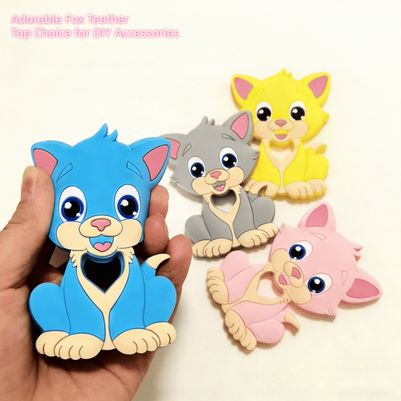factory direct high quality fox teether, made from food grade silicone, fast shipping guaranteed