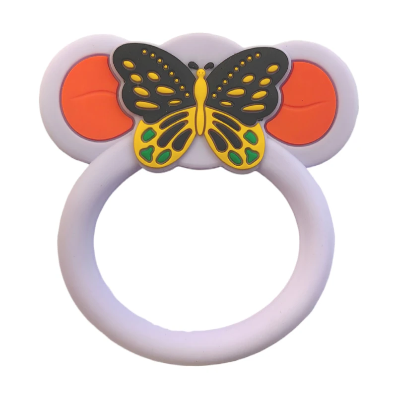 bpa free soft silicone bee chew toy for babies & infants 6m+ food grade teether for gum relief, sensory & soothing chewing