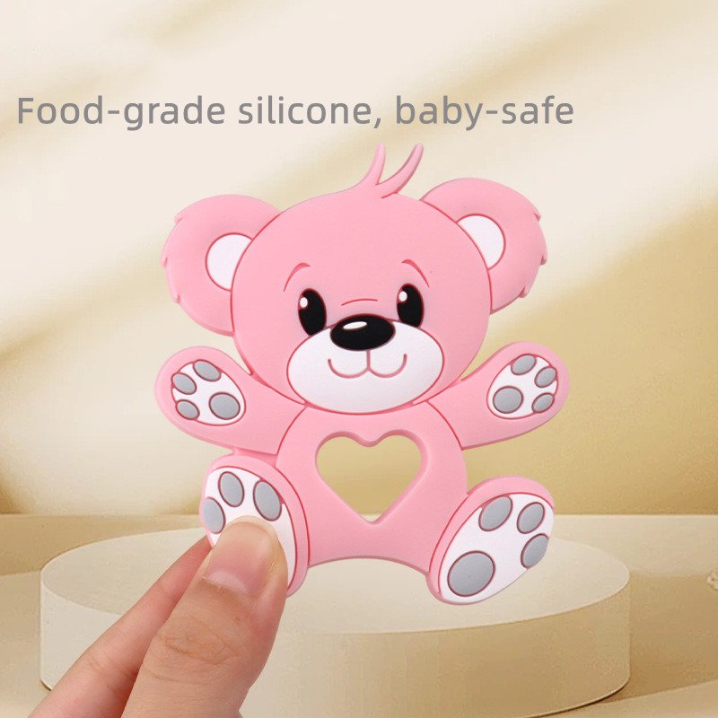 soft food grade bpa free silicone sensory raccoon teether for 6 12m babies cute animal chew toy for soothing sore gums