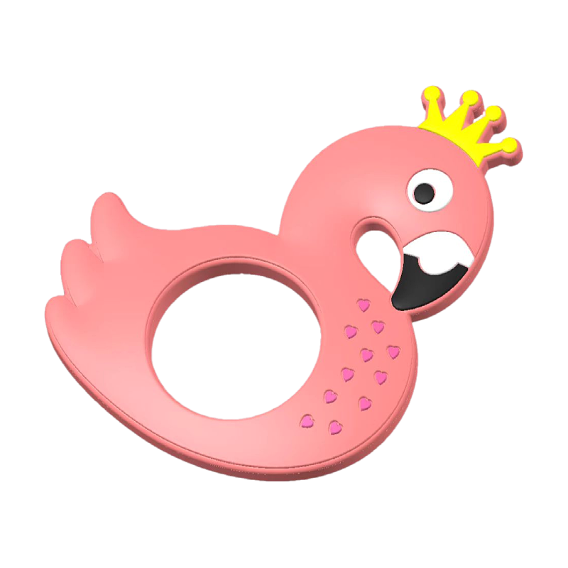 food grade cute cartoon swan silicone teething toy soft baby teeth grinding comfort toy during teething period