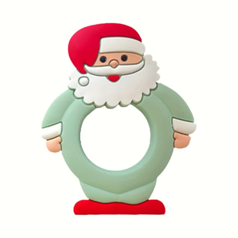 hot new arrival cute bpa free unisex silicone teether soft food grade material perfect christmas toy for babies