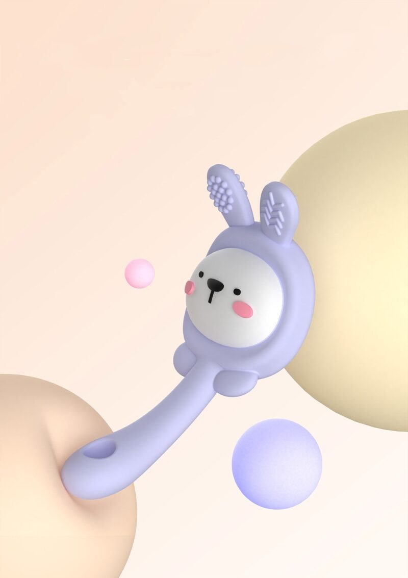 yikang baby rattle teether toy soft sensory silicone chewable animal design 0 24 months infants bpa free unisex toddler gift