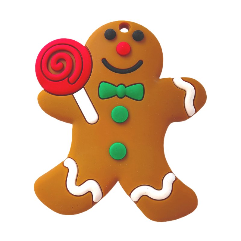 wholesale bpa free cartoon silicone chew toy soft kids sensory christmas teether for babies