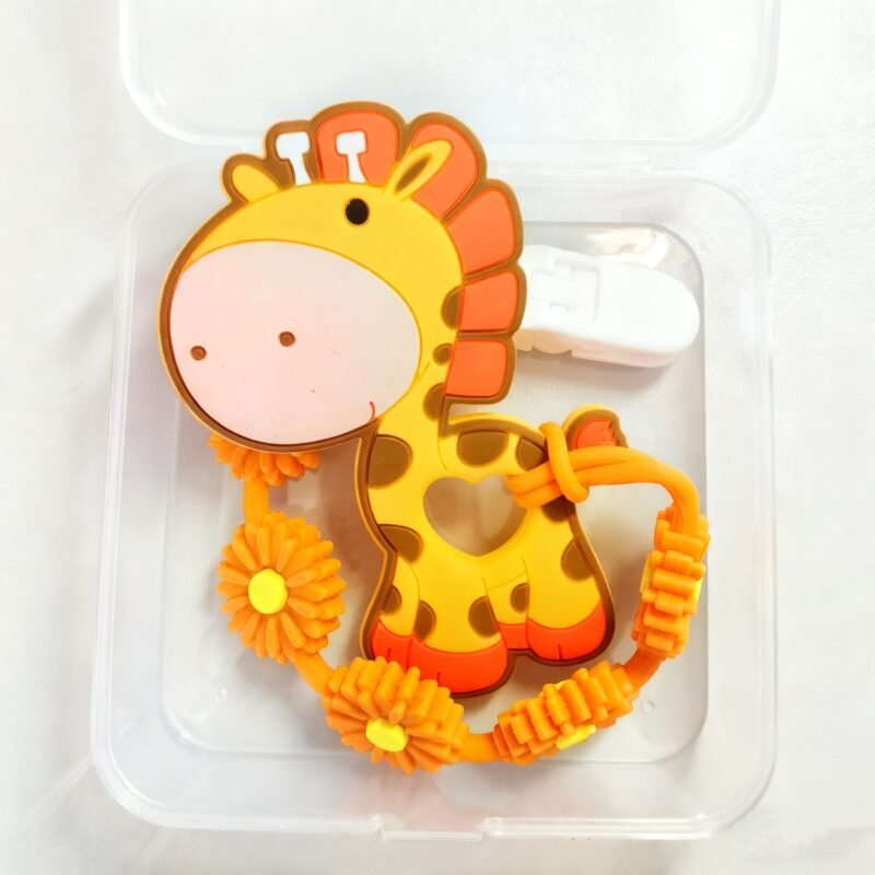 complete on the go teething solution: silicone teether, anti loss clip & carry case | unisex baby gift for christmas travel