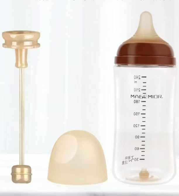 bpa free wide neck small baby bottle 0 12 months printed glass milk bottle silicone nipple medium flow for newborn baby feeding