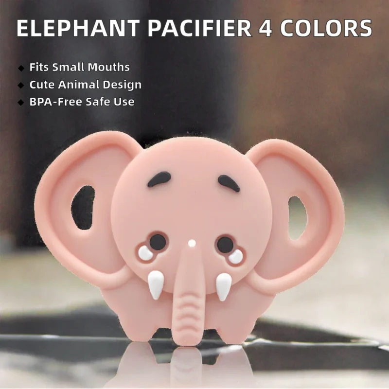 factory direct elephant animal pattern baby pacifier bpa free quick shipping for newborns toddlers 4 colors