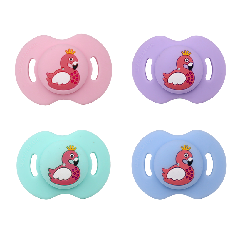 wholesale supplier baby pacifier with cute flamingo animal design 4 colors safe & soft fast delivery wholesale supplier baby pacifier with cute flamingo animal design 4 colors safe & soft fast delivery