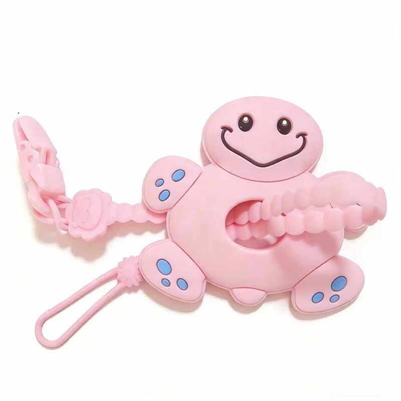 cute turtle silicone teether with pacifier clip set food grade silicone safe infant teething toy