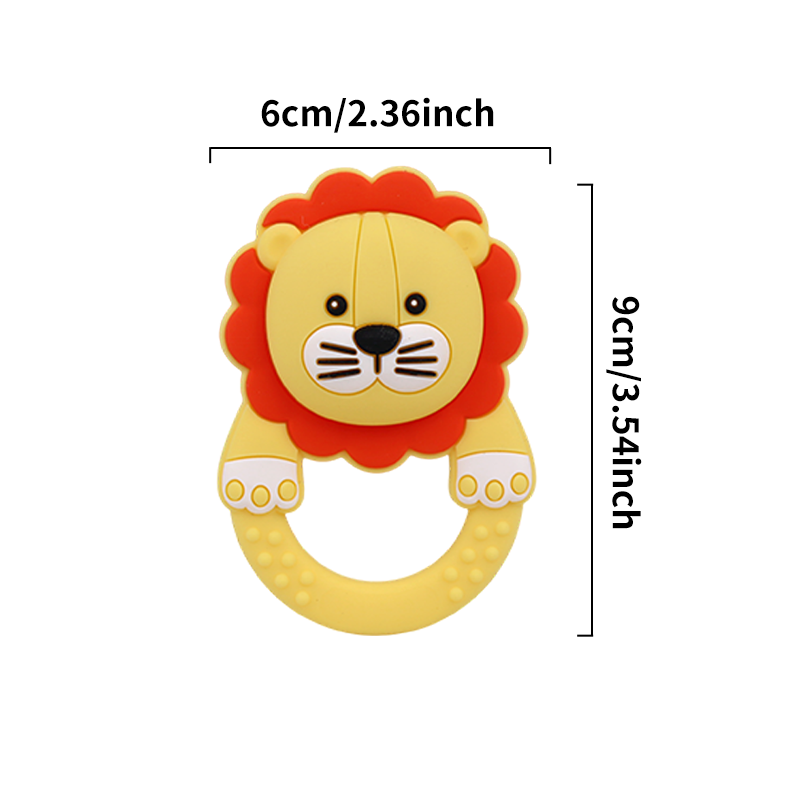 infant development sensory rattle with natural teething surface bpa free lion design in 4 color options