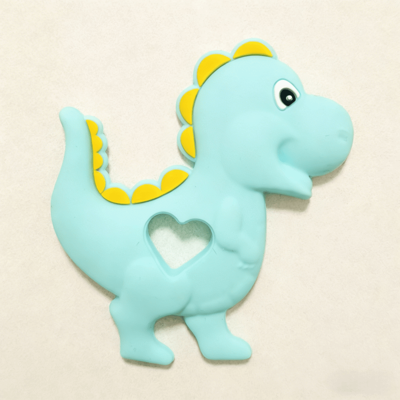 yikang food grade silicone baby teether dinosaur toys for newborns 0 2 years, sensory bpa free gum soother
