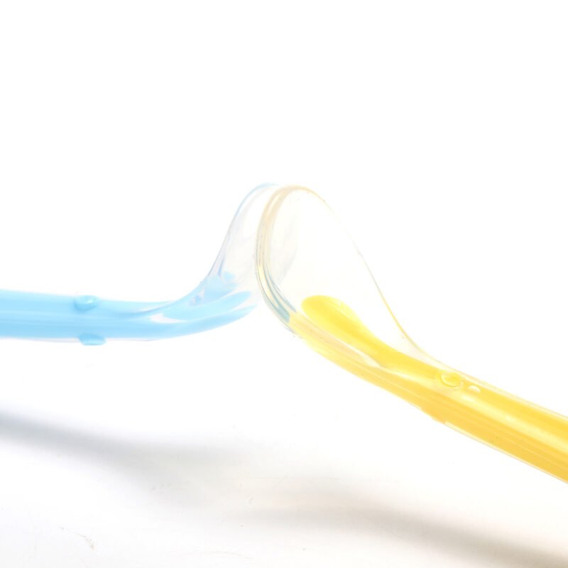 custom logo silicone baby training spoon for first steps and baby weaning pre spoons