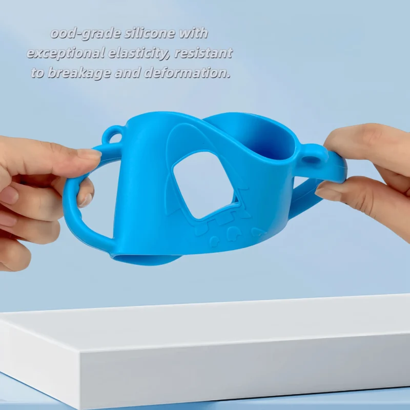 universal rocket silicone handle & cover anti slip grip for 6.5 8cm diameter cups, leak proof protective accessory