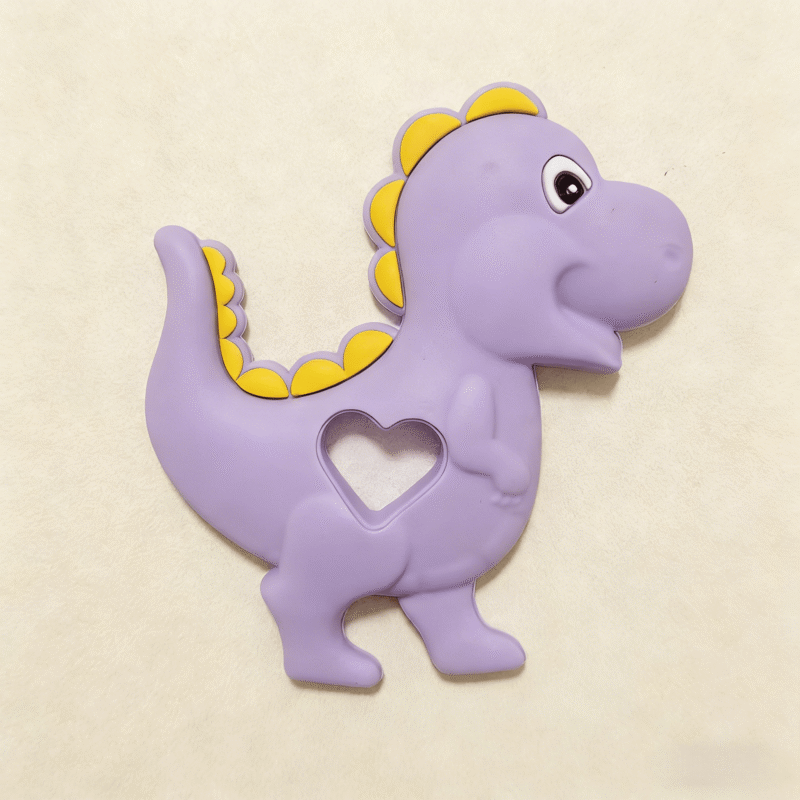 yikang food grade silicone baby teether dinosaur toys for newborns 0 2 years, sensory bpa free gum soother