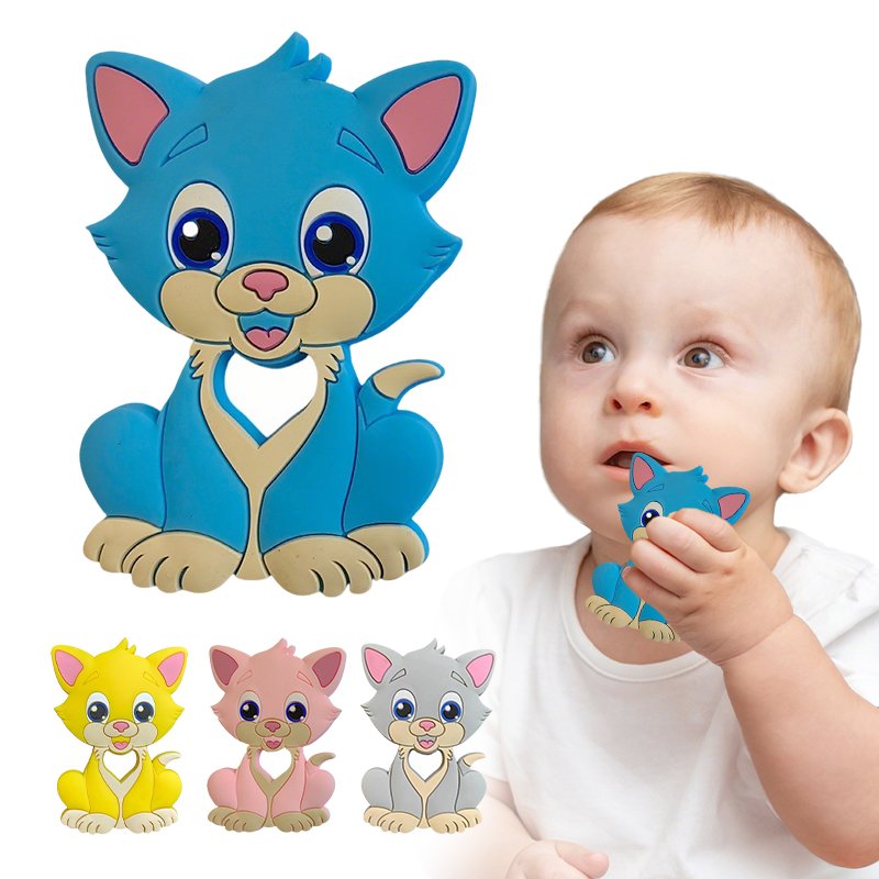 yikang fox silicone teether eco friendly soft toy for 0 24 months babies unisex