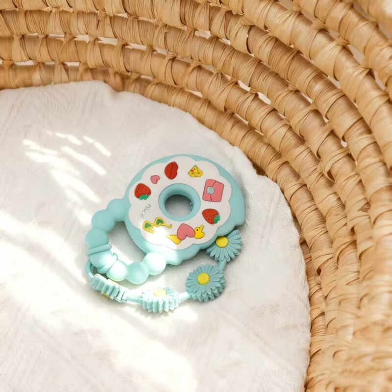 bestseller food safe silicone teether, holiday gift for infants & toddlers, christmas stocking filler