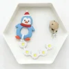 Christmas Penguin Silicone Teether & Pacifier Clip Set - Food Grade, BPA Free Baby Teething Toy for Sensory Play import placeholder for 14748327