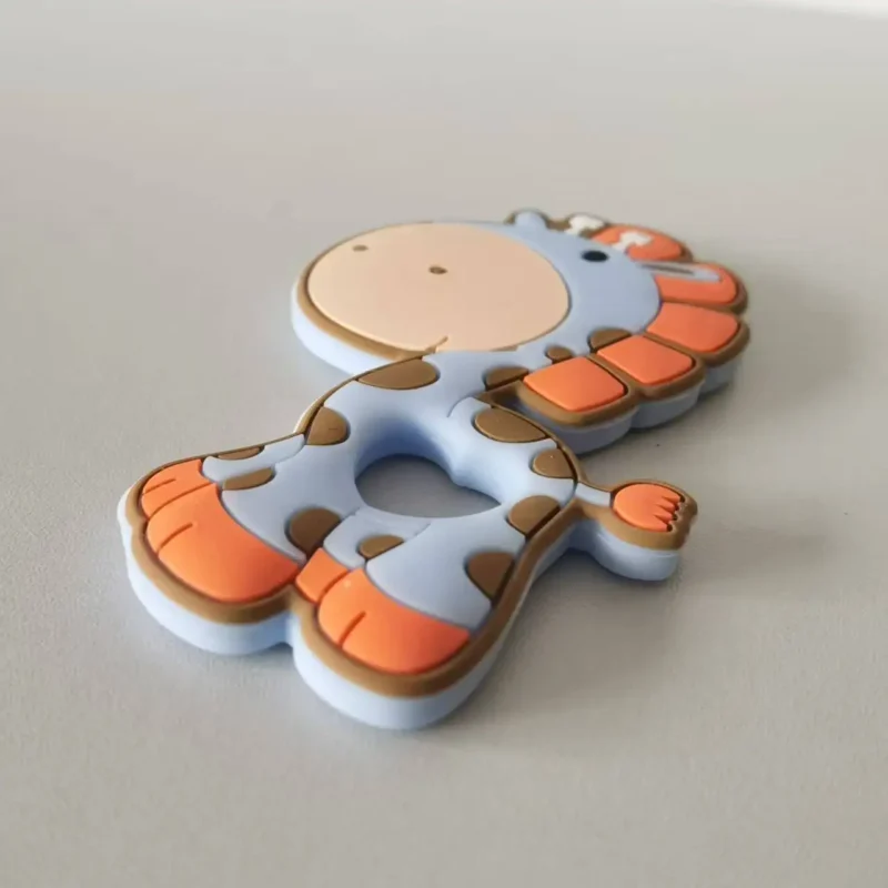 cute giraffe shape silicone teether toy bpa free & food grade safe for infant newborn to 24 months, soothing chew toy
