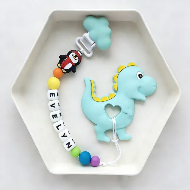 2026 yikang food grade dinosaur teether silicone toys for newborns 0 2 years, sensory bpa free gum soother,juguetes para ninos