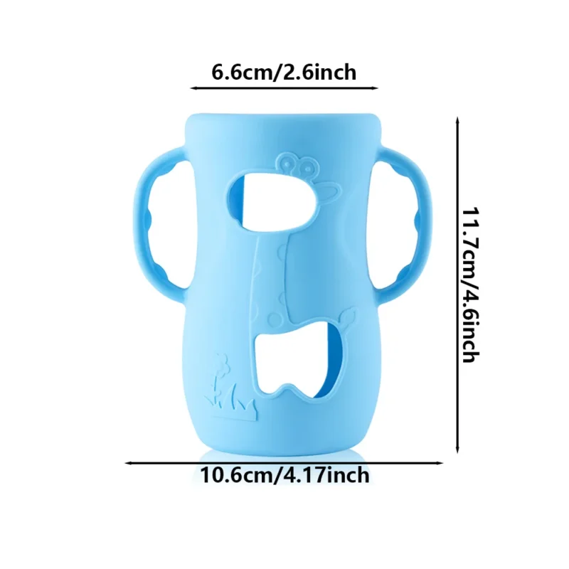 wholesale custom eco friendly anti slip food grade silicone sleeve easy grip baby bottle holder and water cup tableware