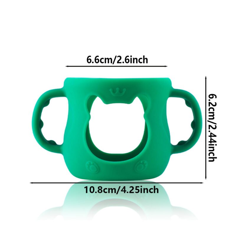 high quality safe silicone wide neck feeding bottle sleeve with handle baby water cup tableware
