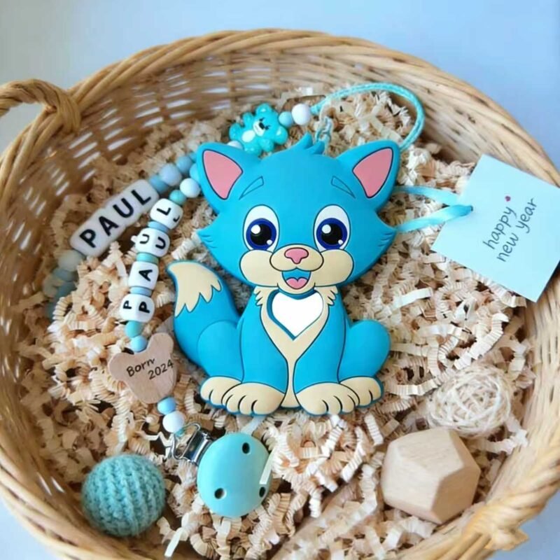 yikang fox shaped cartoon silicone teether ideal as kids' gift or decoration, bpa free & safety certified yikang fox shaped cartoon silicone teether ideal as kids