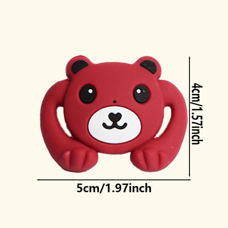 bpa free orthodontic teether for 0 12m babies animal silicone pacifiers (monkey/bear/panda/cat) soft soothing chew toy cartoon