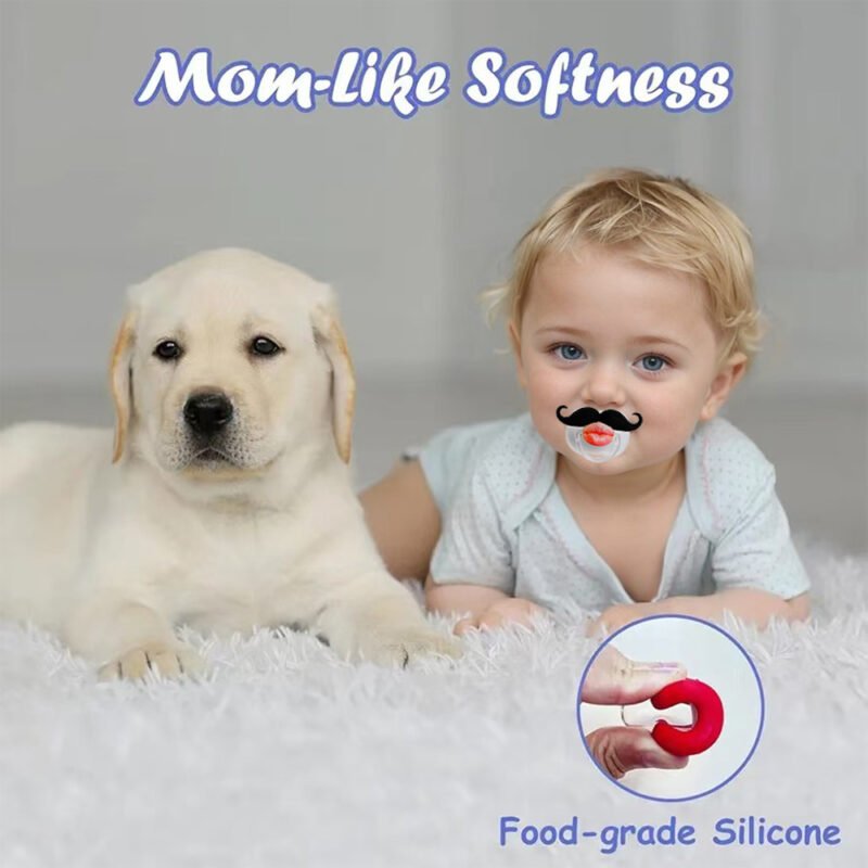 yikang cpc/ce certified funny red lips small arc type baby pacifier bpa free silicone teething soother beard for 0 24 months