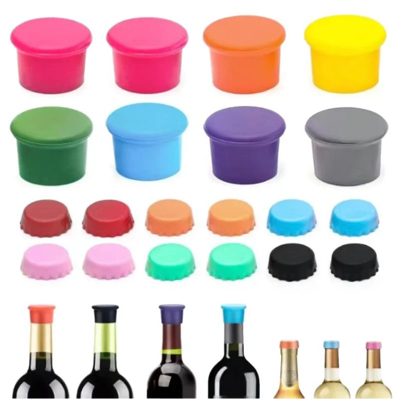 wholesale reusable silicone wine bottle stopper air tight leakproof seal for champagne & beer beverages