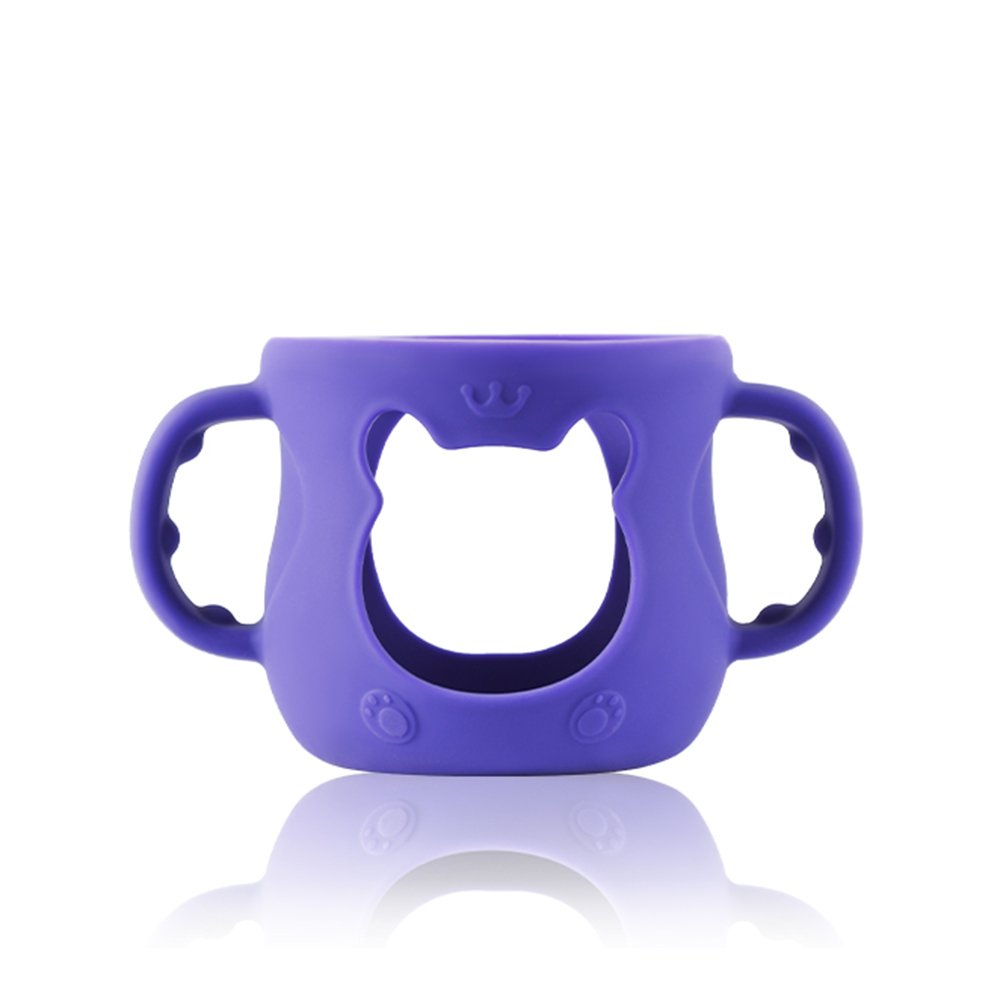 high quality safe silicone wide neck feeding bottle sleeve with handle water cup tableware for baby high quality safe silicone wide neck feeding bottle sleeve with handle water cup tableware for baby