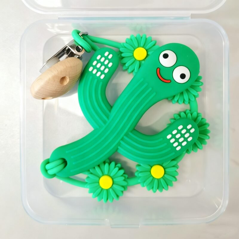 complete on the go teething solution: silicone teether, anti loss clip & carry case | unisex baby gift for christmas travel