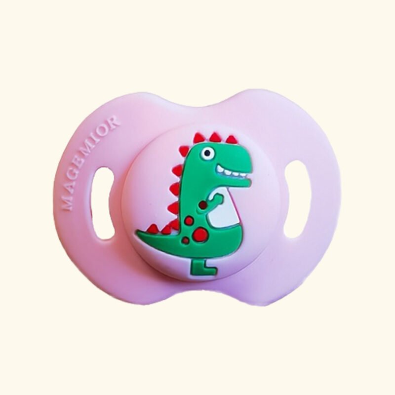 dongguan food grade silicone baby pacifier bpa free nipple toy with dinosaur design safety soother for newborns