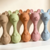 Kangaroo silicone baby rattle teether in 5 colors – wholesale